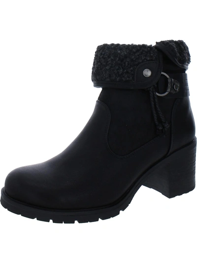Gc Shoes Doja Womens Faux Fur Faux Leather Booties In Black