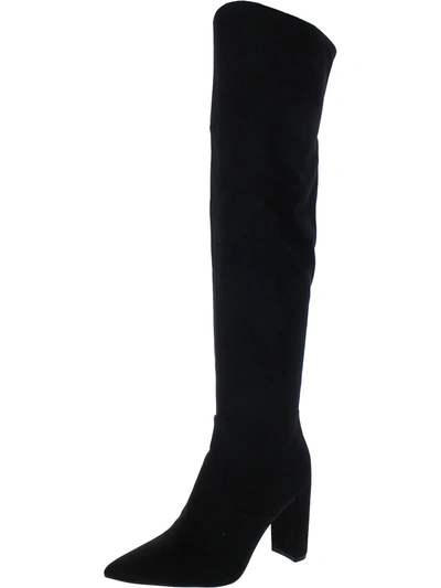 Nine West Daser Womens Faux Suede Tall Thigh-high Boots In Black