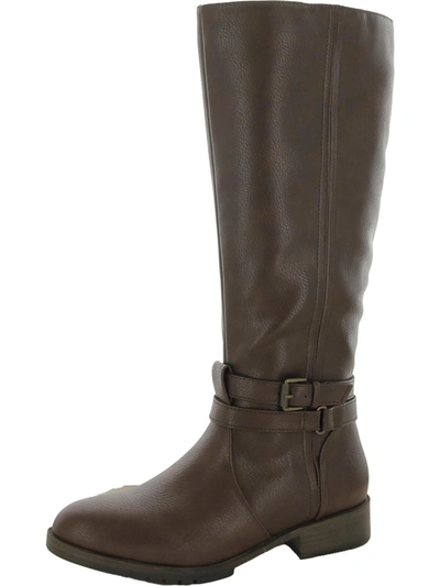 Naturalizer Garrison Womens Faux Leather Wide Calf Knee-high Boots In Gold