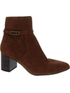 Aqua College Tatum Womens Leather Pointed Toe Booties In Brown