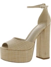 SAM EDELMAN WOMENS PEEP TOE PUMPS PLATFORM HEELS