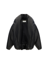 Saint Laurent Casual Leather Bomber Jacket In Noir