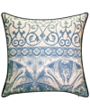 Ediehome Nybg Menorca Border Print Decorative Pillow, 20" X 20" In Blue