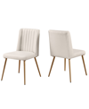 Best Master Furniture Newport 37" Velvet With Metal Legs Dining Chairs, Set Of 2 In Cream