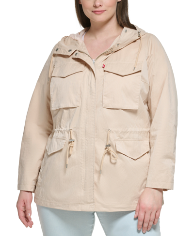 Levi's Plus Size Zip-front Long-sleeve Hooded Jacket In Frappe