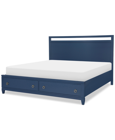 Furniture Summerland Panel California King Storage Bed In Blue