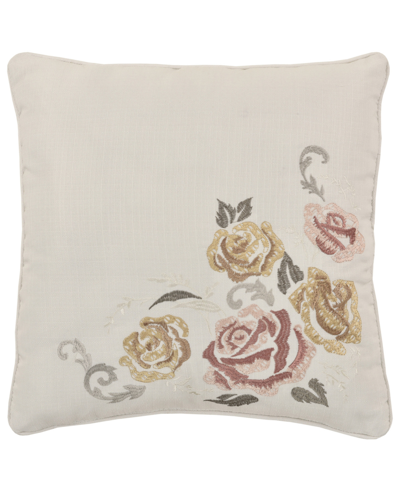 Royal Court Chablis Square Decorative Pillow, 16" X 16" In Ivory