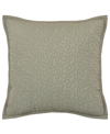 Royal Court Evergreen Square Quilted Decorative Pillow, 16" X 16" In Sage