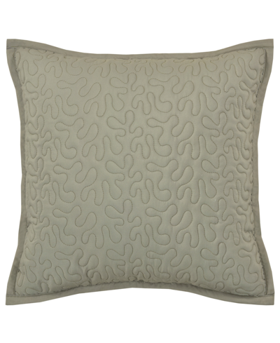 Royal Court Evergreen Square Quilted Decorative Pillow, 16" L X 16" W In Sage