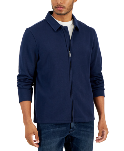 Alfani Zip-front Harrington Jacket, Created For Macy's In Neo Navy