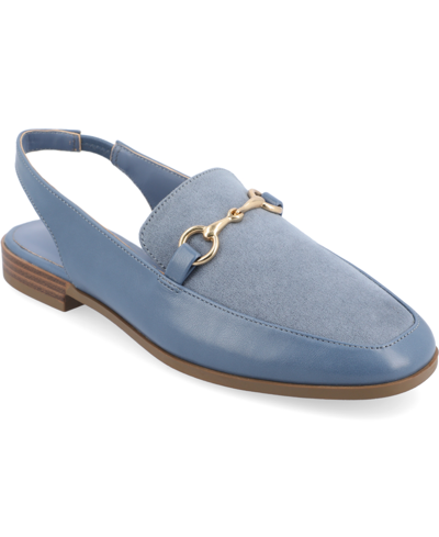 Journee Collection Women's Lainey Bit Sling Back Loafers In Blue