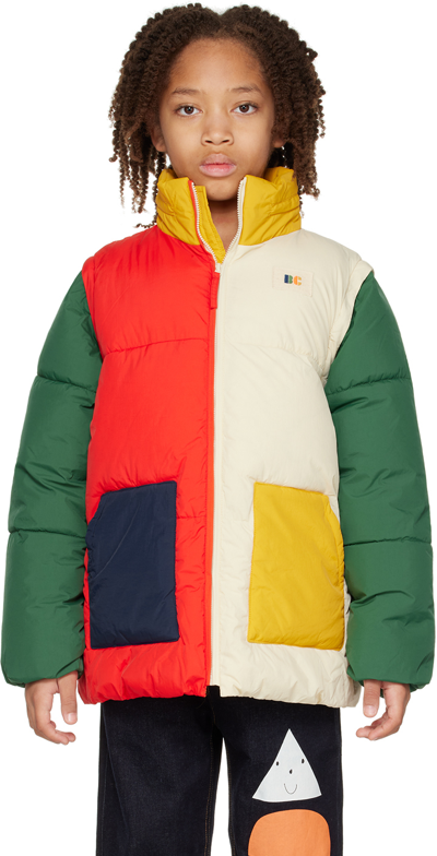 Bobo Choses Multicolor Down Jacket For Kids With Logo