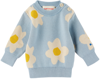 BOBO CHOSES BABY BLUE BIG FLOWER ALL OVER SWEATER