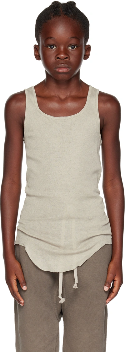 Rick Owens Baby Geo Collection Basic Rib Tank Top In 08 Pearl