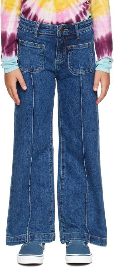 Molo Kids' Adina Bootcut Jeans In Blue Vintage
