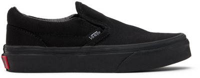 Vans Kids Black Classic Slip-on Little Kids Sneakers In Black/black