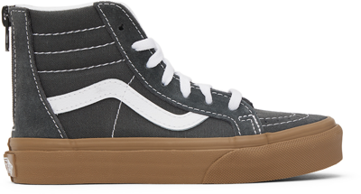 Vans Kids Gray Sk8-hi Zip Gum Little Kids Sneakers In Gum Grey/true White