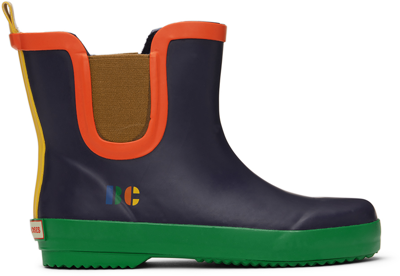 Bobo Choses Blue Rain Boots For Kids With Logo In Multicolor