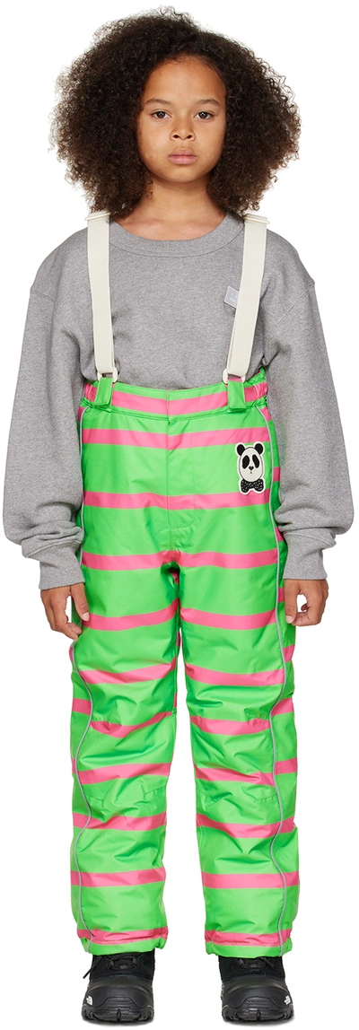 Mini Rodini Kids Green Panda Snow Pants