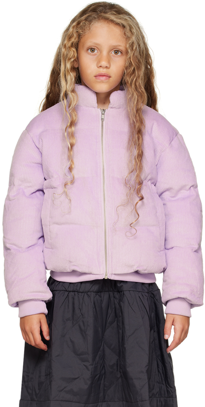 Molo Purple Bomber Jacket For Girl With Logo In Light Purple