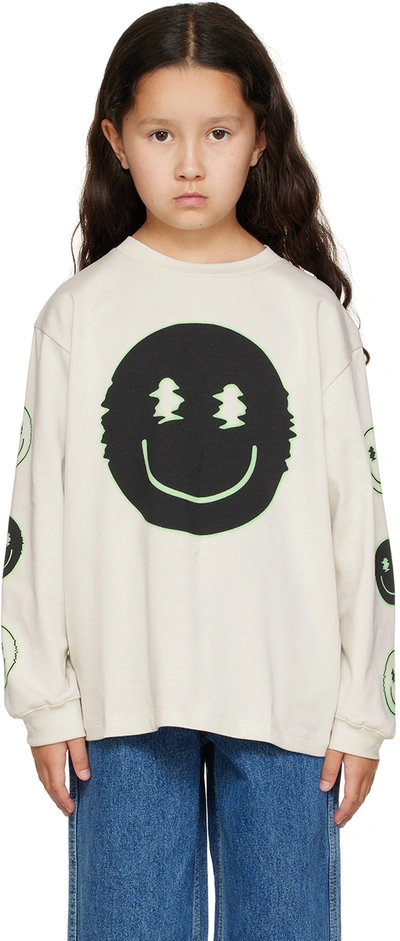 Molo Kids' Rube Printed Cotton Sweatshirt In Beige