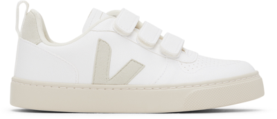 Veja Kids White V-10 Sneakers In White Natural