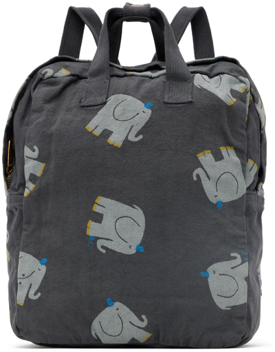 Bobo Choses The Elephant Cotton Backpack In Grey