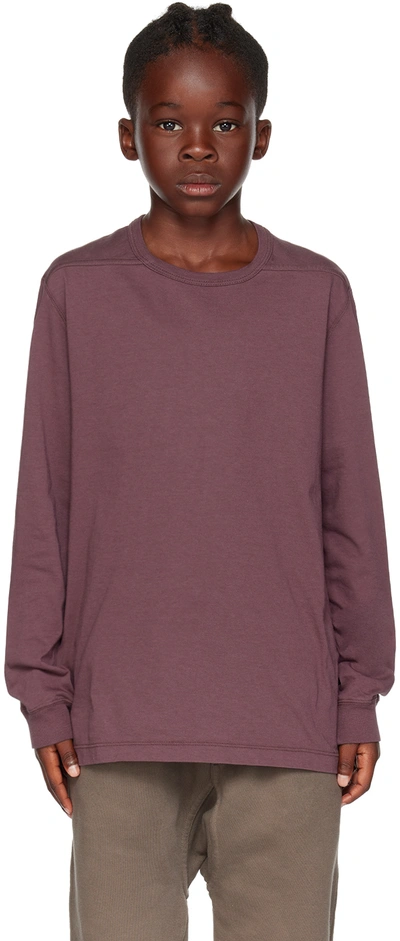 Rick Owens Kids' Level T Organic Cotton T-shirt In Purple