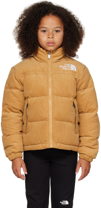 The North Face Kids Tan 1996 Retro Nuptse Big Kids Down Jacket In I0j Almond Butter