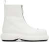 Jil Sander Zip-up Leather Boots In 100 White