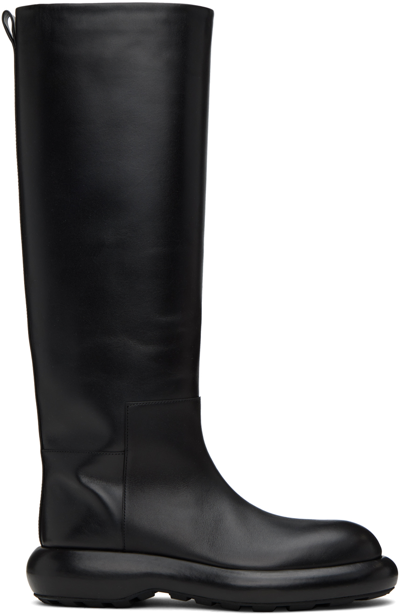Jil Sander Black Pull-loop Boots In 001 Black