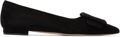 Manolo Blahnik Black Maysalepumpflat Loafers In 0001 Black