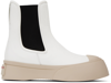 Marni Pablo Ankle Boots In Luxurious Nappa Leather In 00w01 Lily White