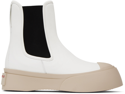 MARNI WHITE PABLO CHELSEA BOOTS