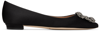 Manolo Blahnik Hangisiflat Ballerinas In 0015 Black