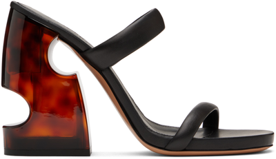 Off-white Black & Brown Meteor Heeled Sandals In Black Brown