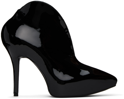 Alaïa Booties Slick Patent Leather Ankle Boots In Black