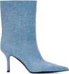 ALEXANDER WANG BLUE LEATHER DELPHINE BOOTS