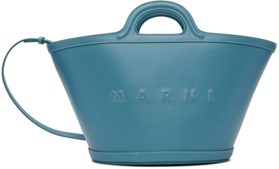 Marni Blue Small Tropicalia Tote In 00b34 Dusk Blu