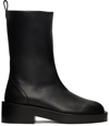 Courrèges Courreges Black Leather Ankle Boots In Black