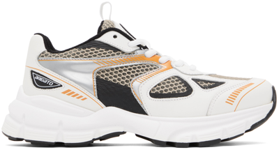 Axel Arigato White Marathon Runner Leather Trainers In White,black,orange