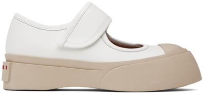 Marni Minimalist White Sneakers With Wide Strap Closure