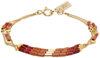 ISABEL MARANT GOLD & ORANGE NEW COLOR STRIPE BRACELET