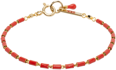 Isabel Marant Gold & Orange Casablanca Bracelet In 11or Orange