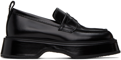 AMI ALEXANDRE MATTIUSSI BLACK SQUARE TOE LOAFERS