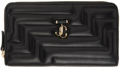 Jimmy Choo Pippa Avenue Leather Wallet In Black