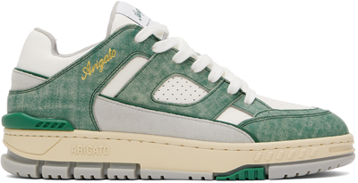 Axel Arigato Area Lo Panelled Sneakers In White/green
