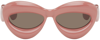 Loewe Fashion Show Inflatable  Lw40097i 72e Oval Sunglasses In Brown
