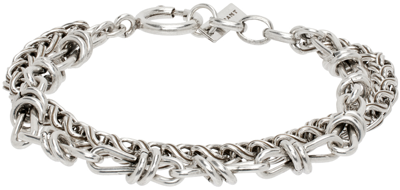 Isabel Marant Silver Tiered Bracelet In 08si Silver