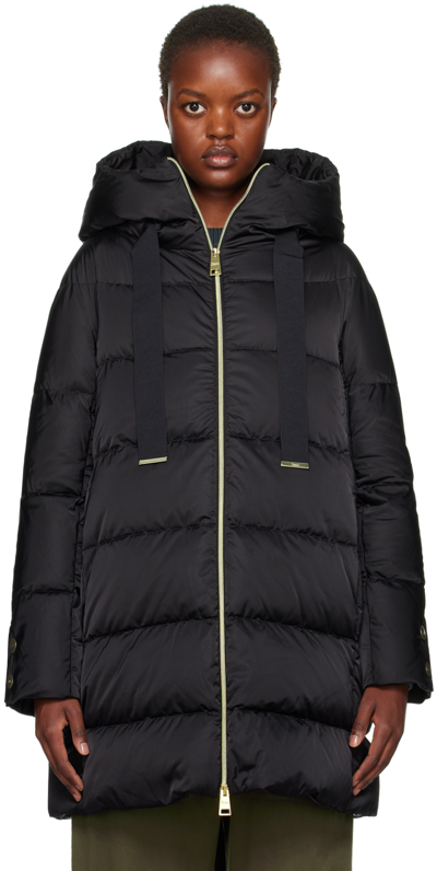 HERNO BLACK HOODED DOWN COAT